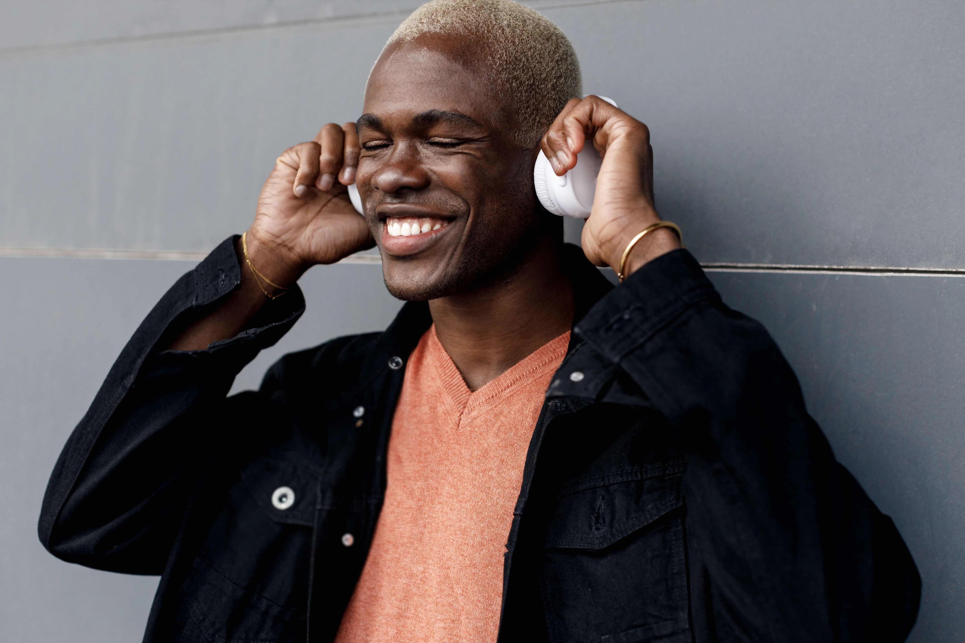 Black man with headphones